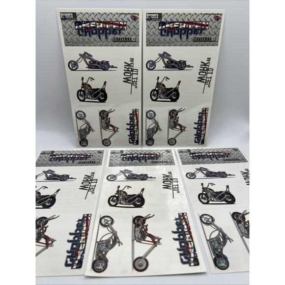 Neo Discovery American Chopper Motorcycle Temporary Tattoos Harley 5 Sheets - Picture 2 of 15